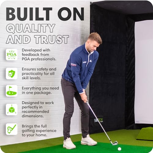 GolfBays SIMBOX Golf Simulator Enclosure โ Premium Golf at Home Practice, Easy Setup, Various Sizes, Fabric with Durable Frame & Impact Screen