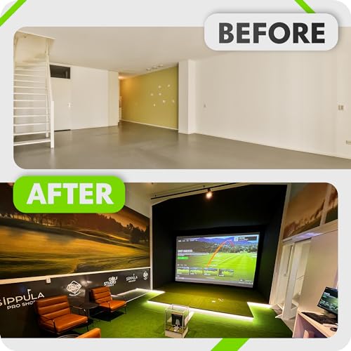 GolfBays SIMBOX Golf Simulator Enclosure โ Premium Golf at Home Practice, Easy Setup, Various Sizes, Fabric with Durable Frame & Impact Screen