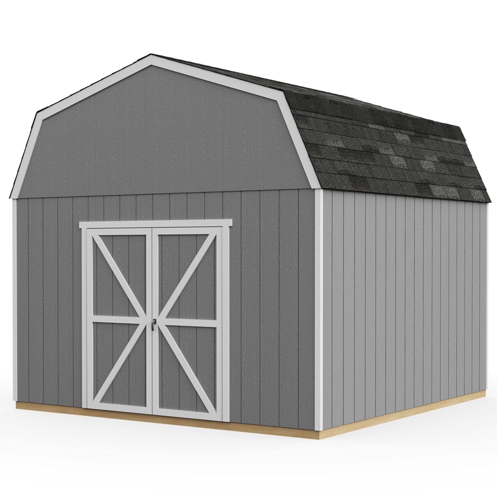 Handy Home Products Hudson 12×12 Do-it-Yourself Wooden Storage Shed with Floor Brown
