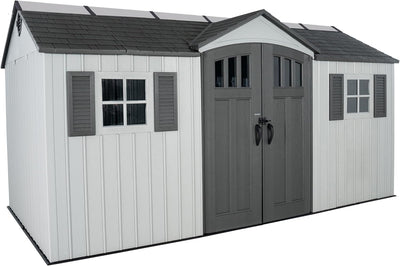 Outdoor Storage Shed, 15 X 8 Foot, Gray