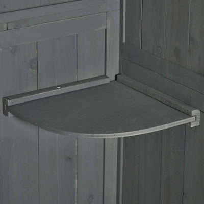 Wooden Garden Tool Storage Shed with Shelves & Asphalt Roof, Weather-Resistant