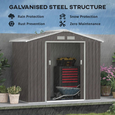 7 Ft. W X 4 Ft. D Metal Apex Garden Shed