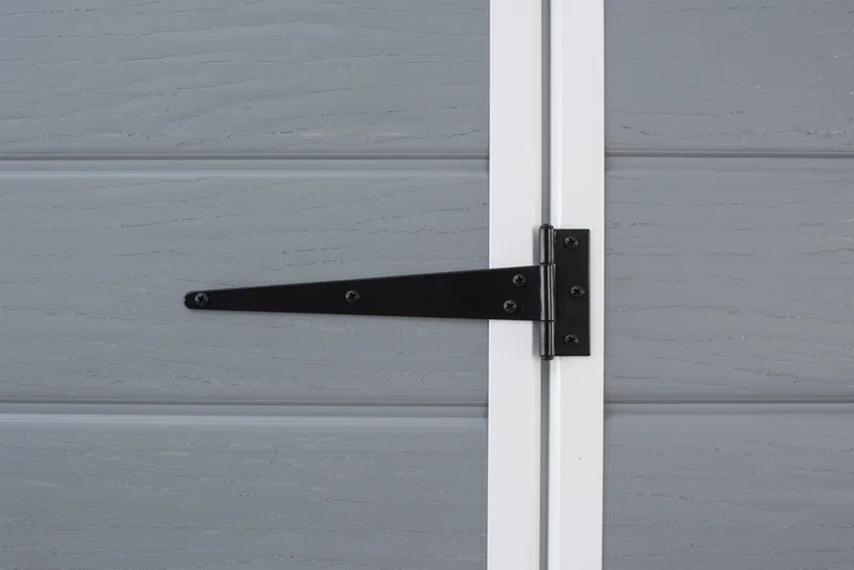 4x6 Resin Garden Storage Shed with Window & Ventilation, Weather-Resistant, Lockable Door - Grey