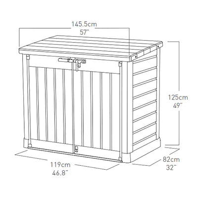 1200L Storage Shed - Beige / Brown