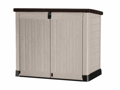 1200L Outdoor Garden Storage Shed with Piston Lid & Double Doors, Weather-Resistant Resin