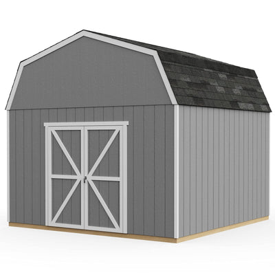 Handy Home Products Hudson 12×12 Do-it-Yourself Wooden Storage Shed Brown Without Floor