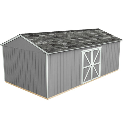 Handy Home Products Astoria 12×24 Do-It-Yourself Wooden Storage Shed Brown Without Floor