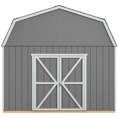 Handy Home Products Hudson 12×12 Do-it-Yourself Wooden Storage Shed with Floor Brown
