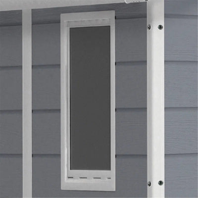 4x6 Resin Garden Storage Shed with Window & Ventilation, Weather-Resistant, Lockable Door - Grey