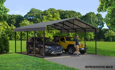 Arrow Carport, 12 ft. x 24ft. x 9ft. Charcoal 12′ x 24′ x 9′