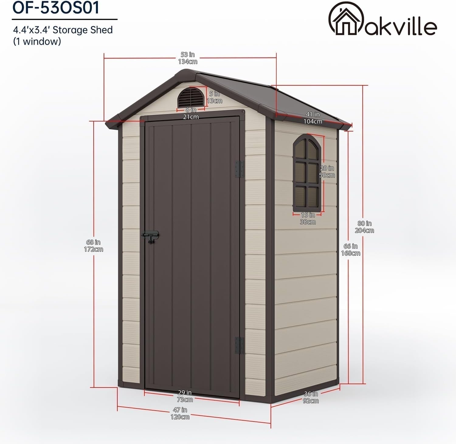 Outdoor Storage Shed 4X3 Ft, Resin Sheds & Outdoor Storage, Patio Furniture Shed with Lockable Door, Outdoor Sheds Garden Tools, Bikes, BBQ Grills, Pool Accessories for Backyard, Patio