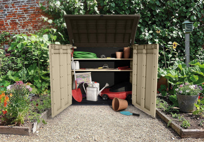 Keter Store It Arc Outdoor Garden Shed, 1200 Litres, Taupe/Beige