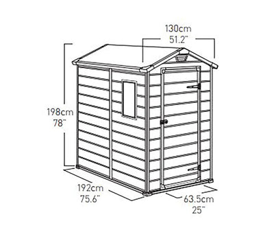 4 Ft. W X 6 Ft. D Apex Outdoor Garden Shed