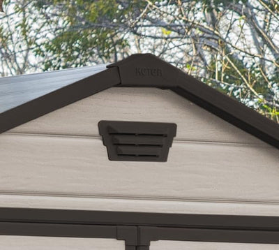 6 × 8 Ft Outdoor Apex Double Door Garden Storage Shed – Beige/Brown Wood Effect
